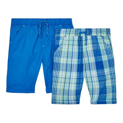 Pack of two boys' blue printed shorts